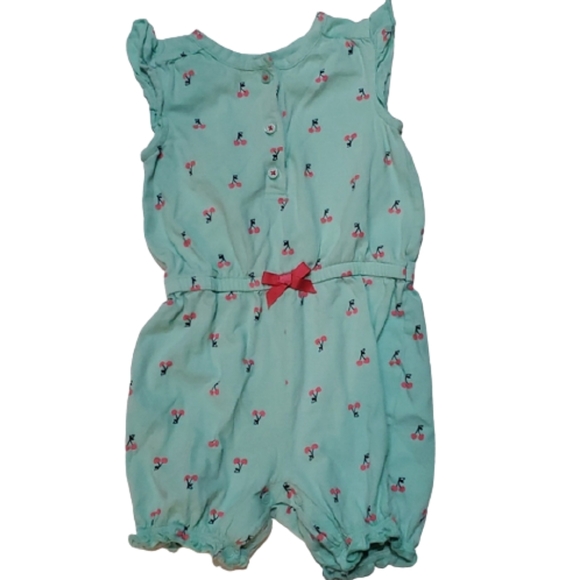 Summer Cherry Ruffled Romper Onsie-18M - Picture 8 of 8